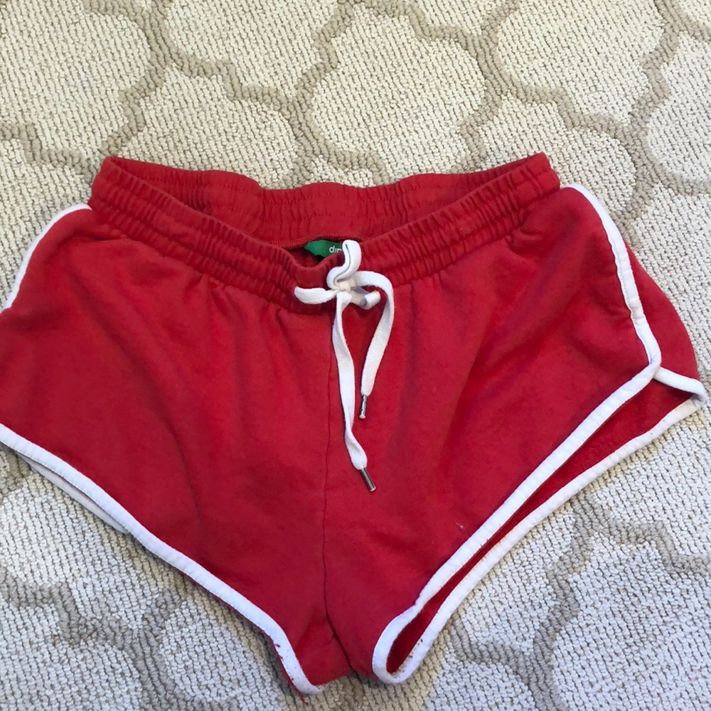 Red booty shorts
